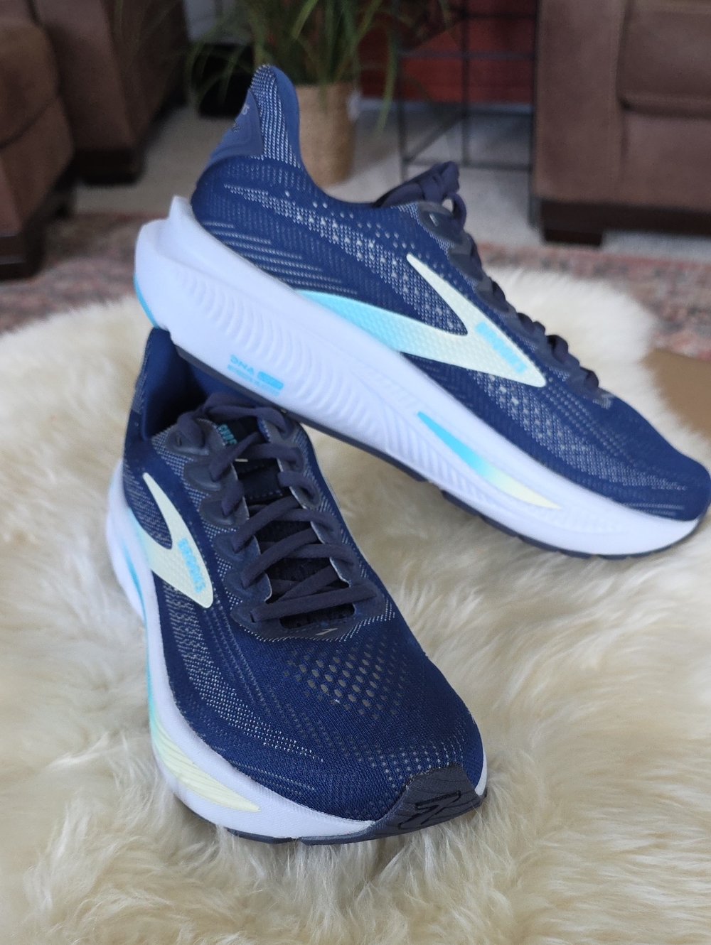 NWOT Brooks Ghost 17 Road Running Shoes In Peacoat/Lime/Turquoise 💙🏃‍♀️💚